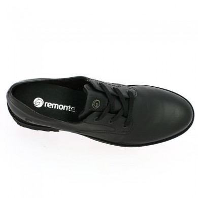 women's black lace-up shoe Remonte large size D8694-00, top view