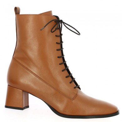 women's ankle boots lace-up heel square toe camel large size Shoesissime, view profile