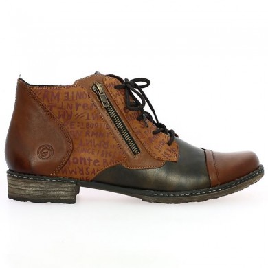 D4378-22 bottines Remonte lacets camel 42, 43, 44, 45, vue coté