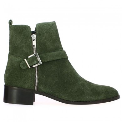 khaki green ankle boots with zip 42, 43, 44, 45 Shoesissime, side view