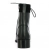 Boots lacets woman flat lacets all leather black big size Shoesissime, back view