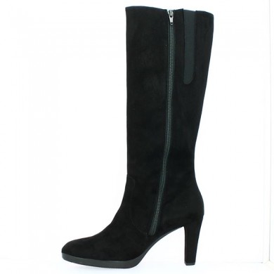 women's tall boot black velvet platform heel Gabor Shoesissime, inside view