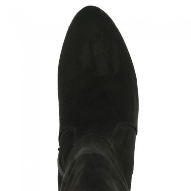 women's tall boot black velvet platform heel Gabor Shoesissime, top view