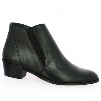 black boots woman small heel all leather 42, 43, 44, 45 Shoesissime, profile view