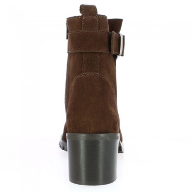 boots femme talon carré velours marron 42, 43, 44, 45 Shoesissime, vue arrière