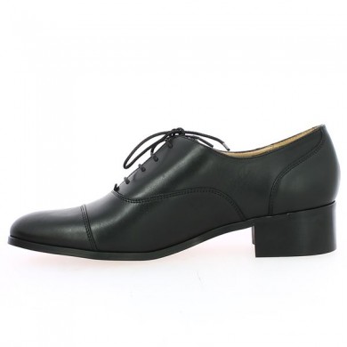 Shoesissime black leather lace-up shoe, large size, inside view