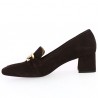 mocassin à talon femme grande pointure velours marron chaine doré Shoesissime, vue intérieure