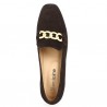mocassin femme grande pointure velours marron chaine doré Shoesissime, vue dessus