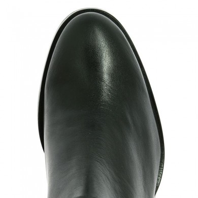black leather boot thick heel big size Shoesissime, top view