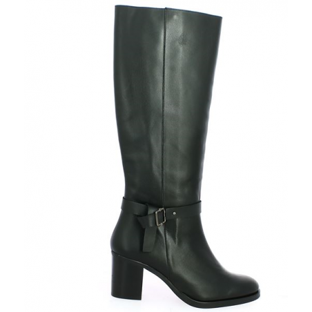 botte femme cuir noir talon épais 42, 43, 44, 45 Shoesissime, vue profil botte femme cuir noir talon épais 42, 43, 44, 45 Shoesissime, vue profil