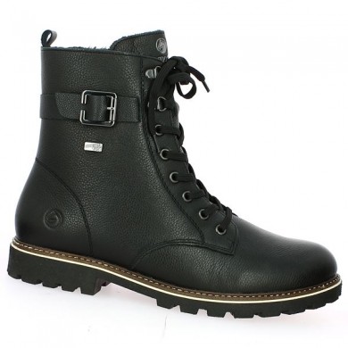 Boots grande taille cuir noir D8475-01 Remonte, profile view
