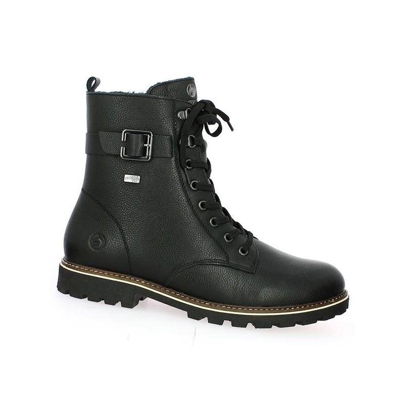 Boots grande taille cuir noir D8475-01 Remonte, profile view