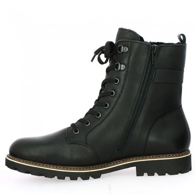 Boots warm wool women 42, 43, 44, 45 black leather D8475-01 Remonte Shoesissime, interior view
