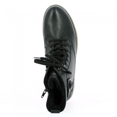 Boots chaude laine femme 42, 43, 44, 45 cuir noir D8475-01 Remonte Shoesissime, vue dessus