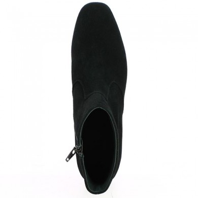 square toe black velvet ankle boots large size Shoesissime, vue dessus