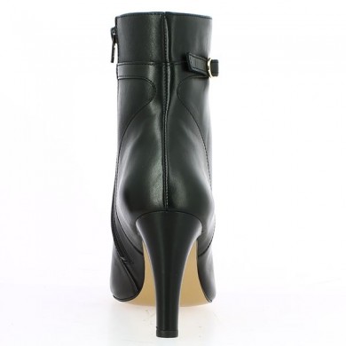 Shoesissime black leather high heel boot 42, 43, 44, 45 women, rear view
