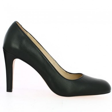 black leather woman heel 42, 43, 44, 45, 46 Shoesissime, side view