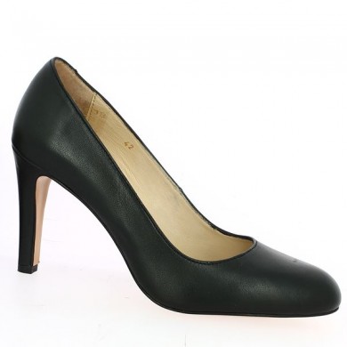 escarpin cuir noir 42, 43, 44, 45, 46 Shoesissime, vue profil