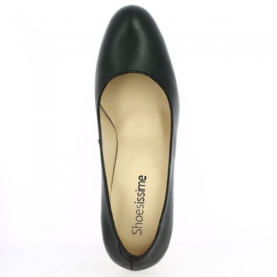 escarpin talon 9.5 cm cuir noir grande taille femme Shoesissime, vue dessus