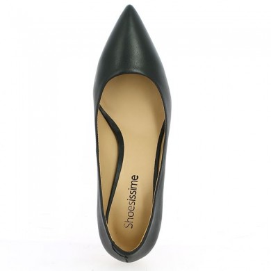 Chaussures Talons grande pointure cuir noir bout pointu 7 cm talon Shoesissime, vue dessus