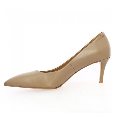 Shoesissime tall pointed shoes beige taupe 7 cm heel, inside view