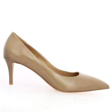 Talons pointu beige taupe 42, 43, 44, 45 Shoesissime, vue coté