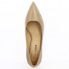 Shoesissime 7 cm beige pointed pumps, large size, top view