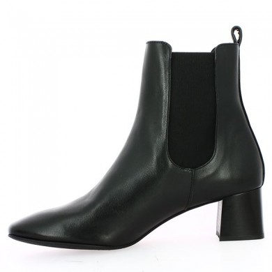 Bottine femme petit talon élastiquée coté cuir noir grande pointure Shoesissime, vue intérieure