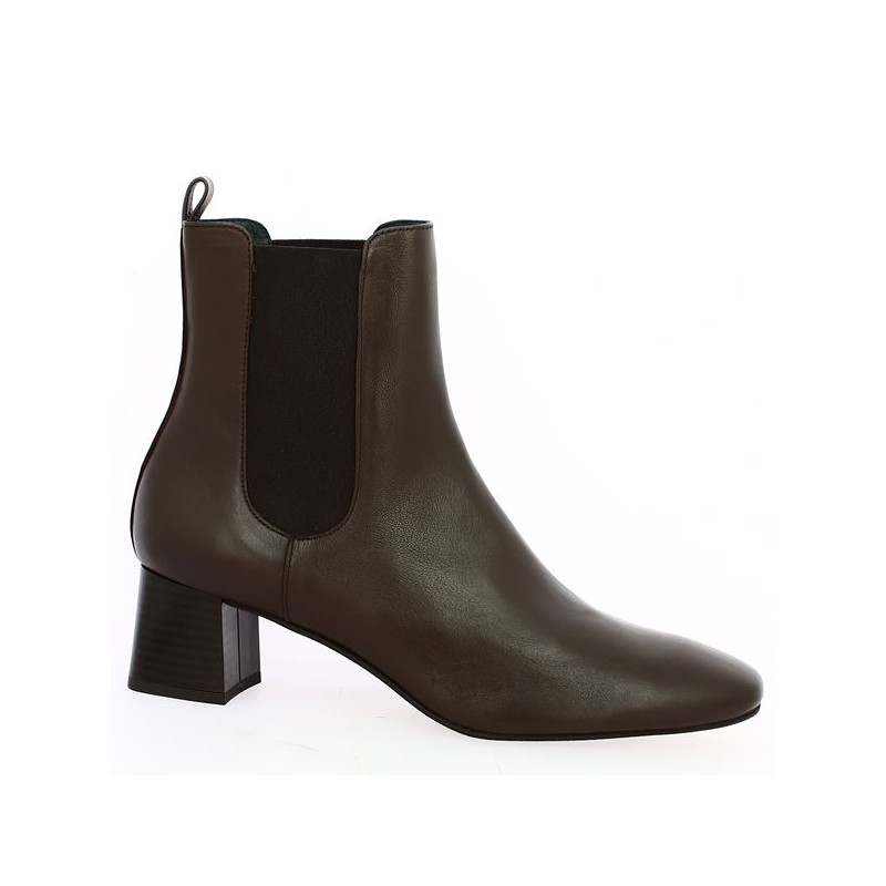 boots marron petit talon élastiques coté 42, 43, 44, 45 Shoesissime, vue profil