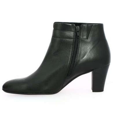 black leather ankle boot Gabor 7 cm heel Shoesissime, inside view