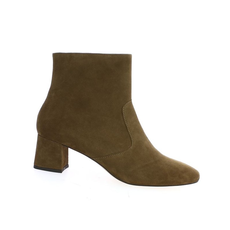 Monica - Bottines talon carré marron clair - Bottines petit talon grande taille - Shoesissime