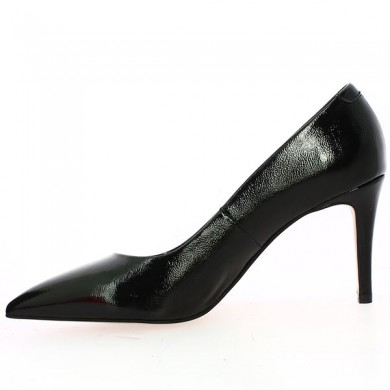 Shoesissime black patent high heel pump, large size, inside view