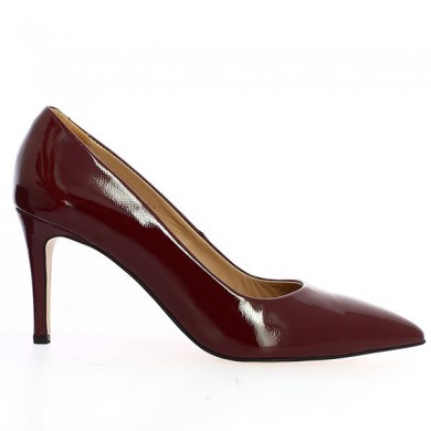 stiletto high heel patent red burgundy woman large size Shoesissime, side view