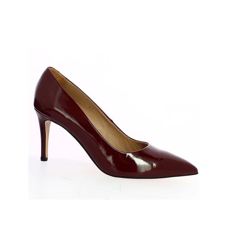 escarpin vernis rouge bordeaux femme 42, 43, 44, 45 Shoesissime, profile view