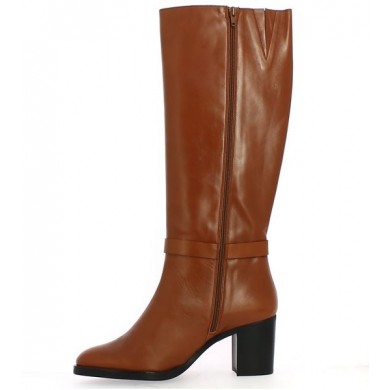 Shoesissime women's tall boots with camel heel, inside view