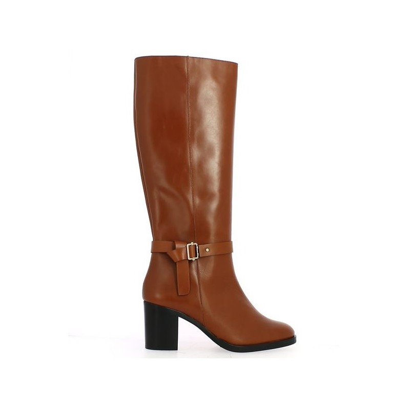 bottes camel talon 42, 43, 44, 45 femme, vue profil