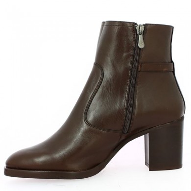 boots cuir marron talon épais femme 42, 43, 44, 45, vue intérieure
