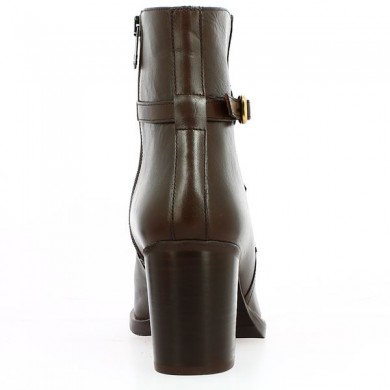 boots femme grande taille cuir marron talon épais Shoesissime, vue arrière