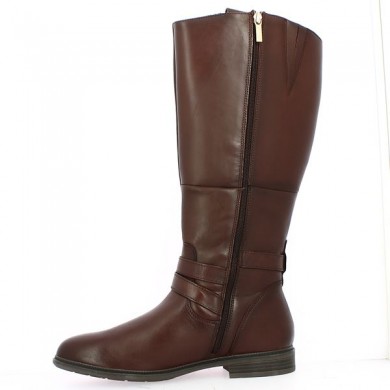 women's large brown flat boots Tamaris Confort, interior view