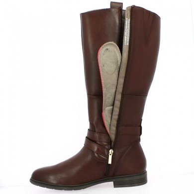 bottes plate marron semelle amovible large femme 43, 44, 45, vue intérieure