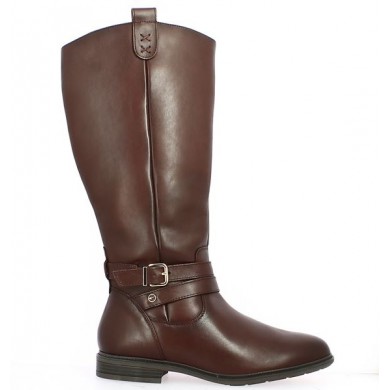 bottes cavalière marron large femme 43, 44, 45 Tamaris Confort, vue profil