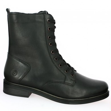 Bottines à lacets cuir noir Remonte D8388-01 Shoesissime, vue profil
