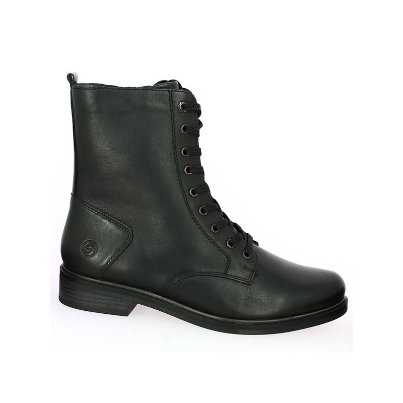 Bottines à lacets cuir noir Remonte D8388-01 Shoesissime, vue profil