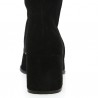 Carolane - Botte femme petit talon velours noir - Botte 42, 43, 44, 45 - Shoesissime