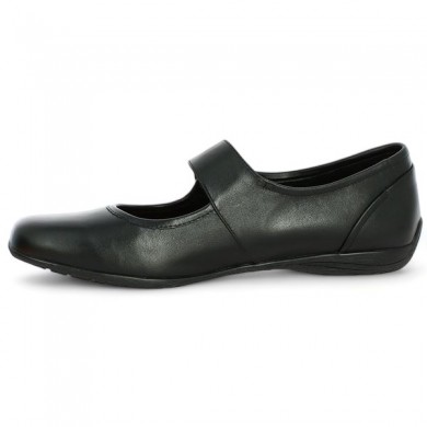 black leather shoes with adjustable comfort strap 42, 43, 44, 45 women Josef Seibel Shoesissime, inside view