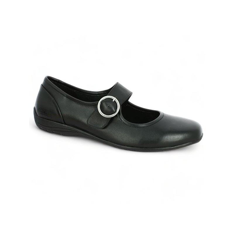 black ballerina with comfort strap 42, 43, 44, 45 women Josef Seibel, profile view