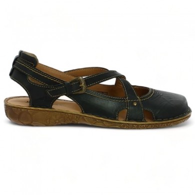 Rosalie 13 black leather sandal 42, 43, 44, 45 Josef Seibel women's shoes, side view
