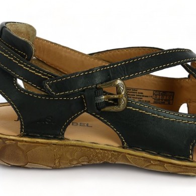 Sandale fermée au bout ouverte arrière cuir noir Chaussures Taille Josef Seibel, vue détails