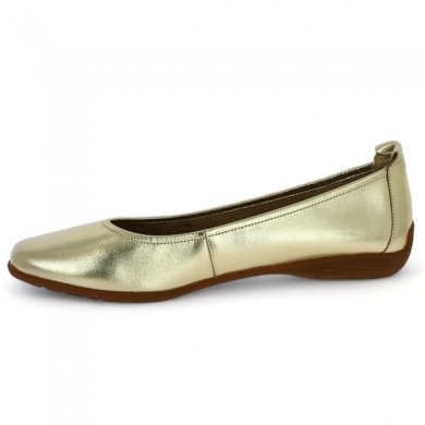 Ballerine dorée confort élastiquée Josef Seibel femme chaussure grande taille Shoesissime, vue intérieure