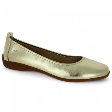 Ballerina gold comfort elastic 42, 43, 44, 45 Fenja 01 Gold Shoesissime, profile view